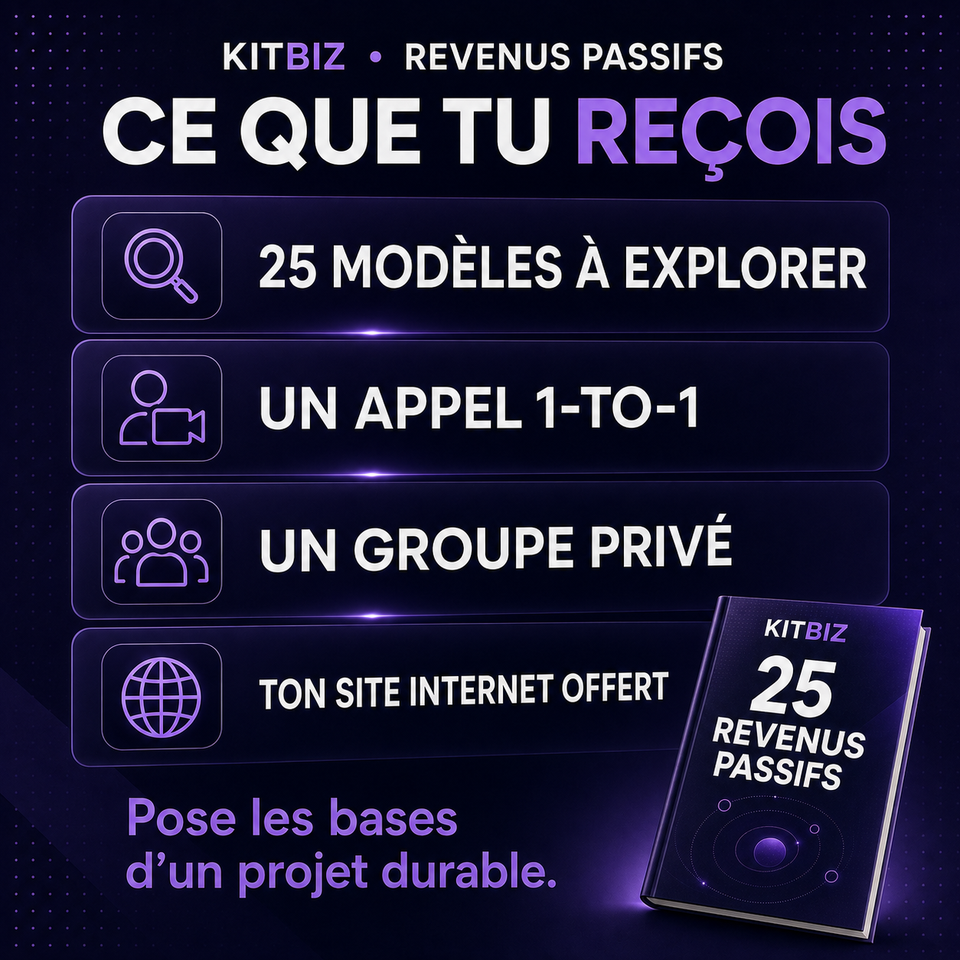 KitBiz — 25 Idées de Revenus Passifs