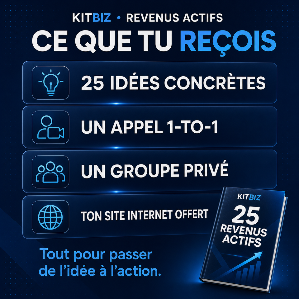 KitBiz — 25 Idées de Revenus Actifs