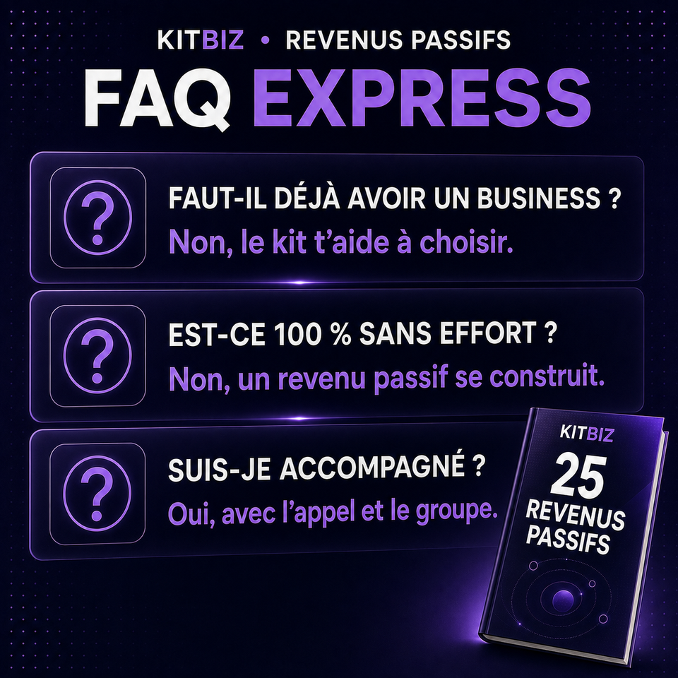 KitBiz — 25 Idées de Revenus Passifs